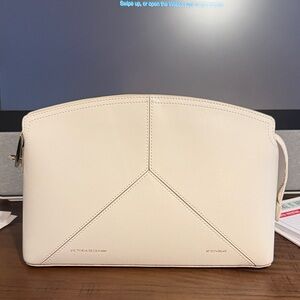 Victoria Beckham Cream Handheld Clutch